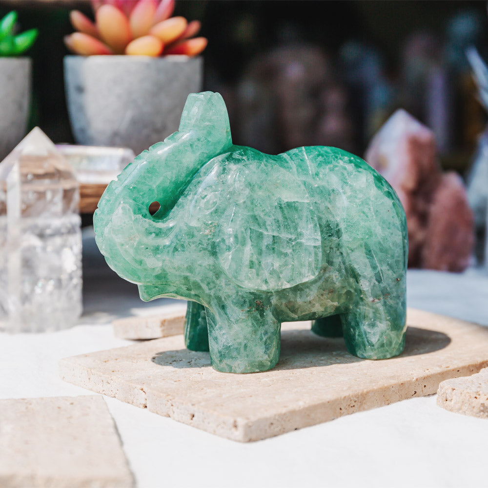 4" Green Strawberry Elephant