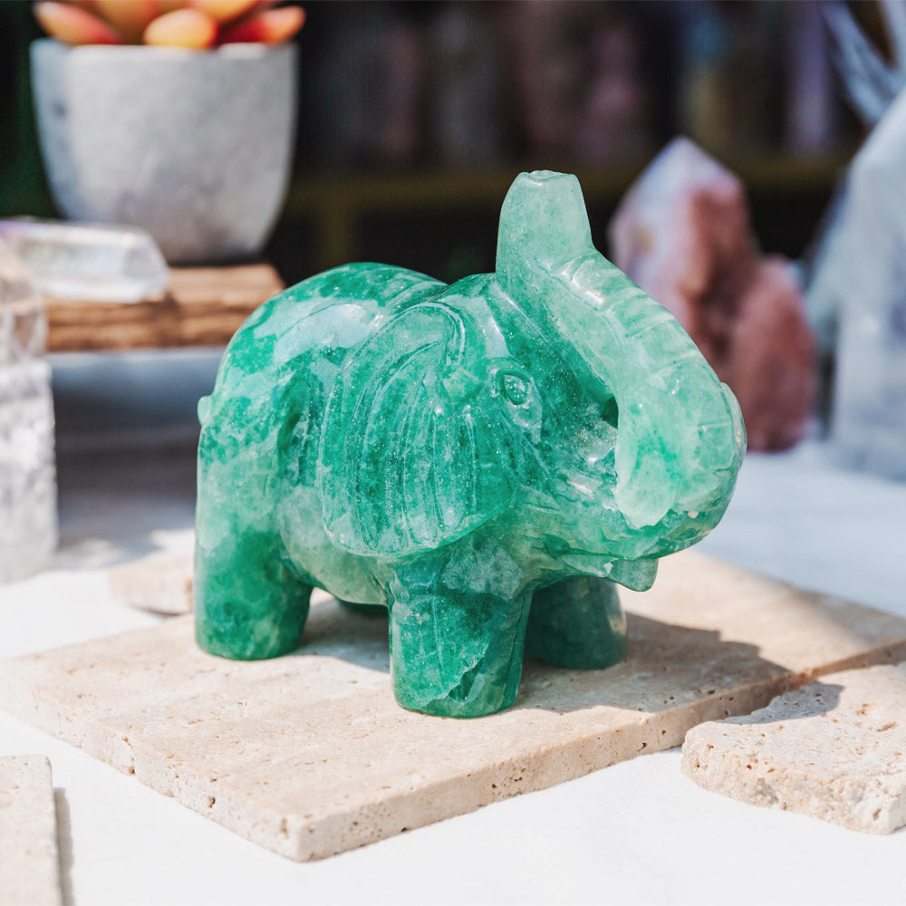 4" Green Strawberry Elephant