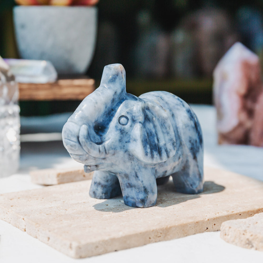 Blue Opal Elephant