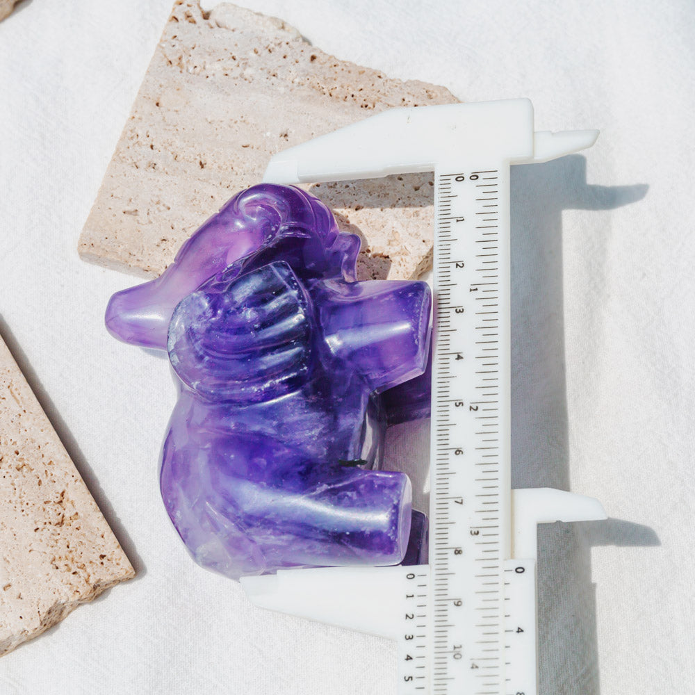 3" Purple Fluorite Elephant