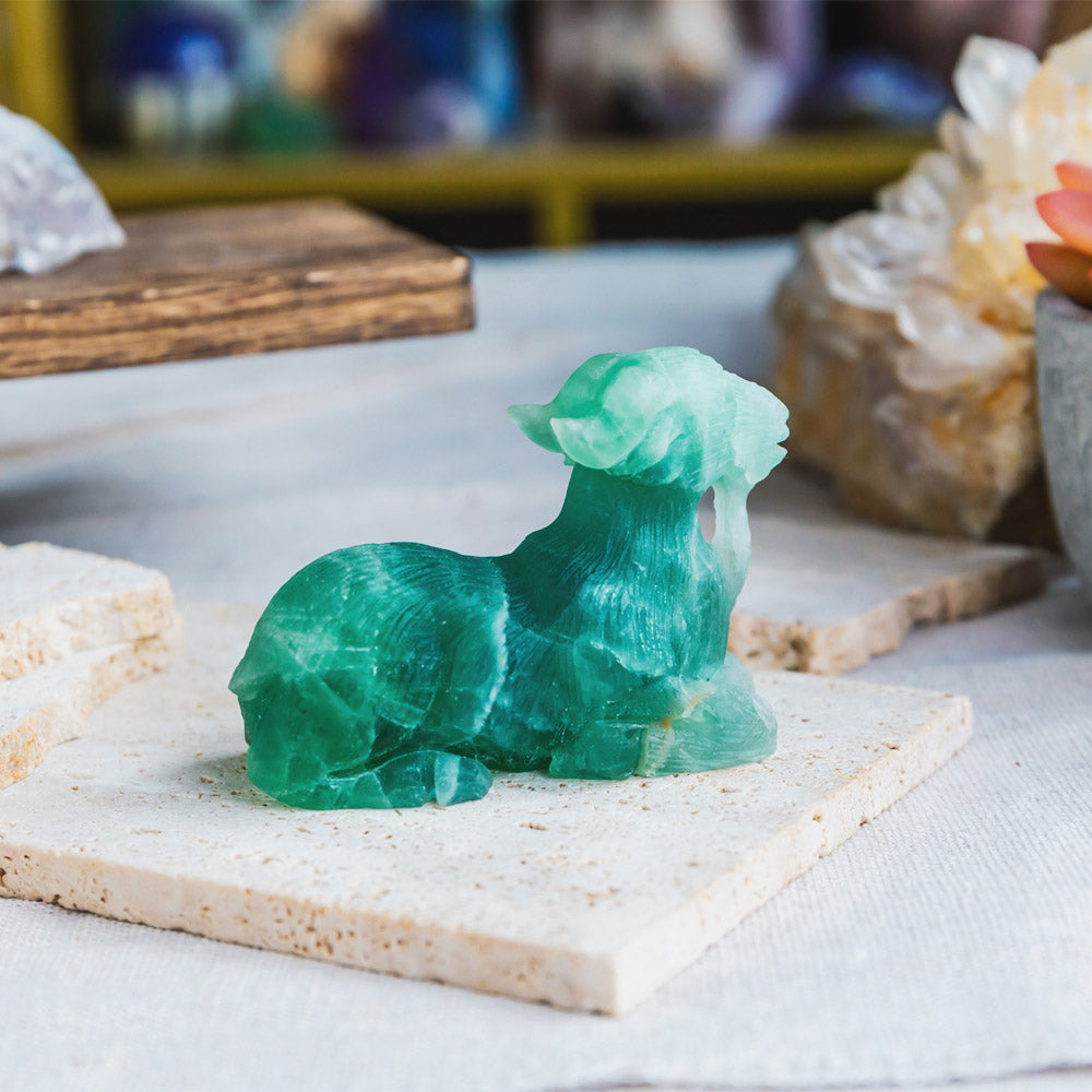 Green Fluorite Goat