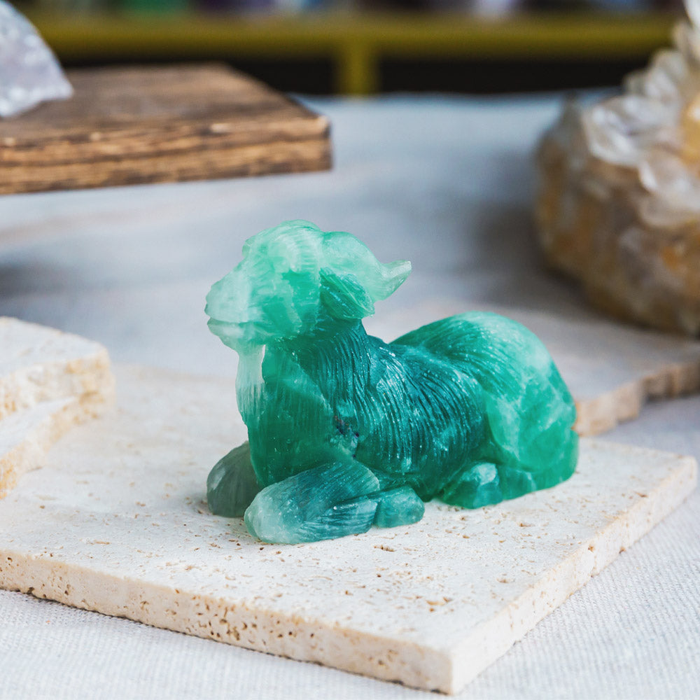 Green Fluorite Goat