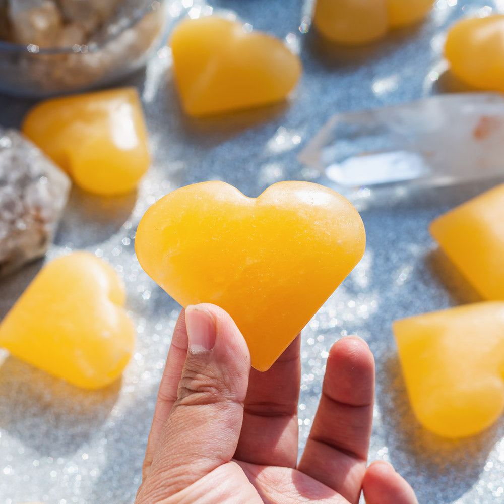 Orange Calcite Heart