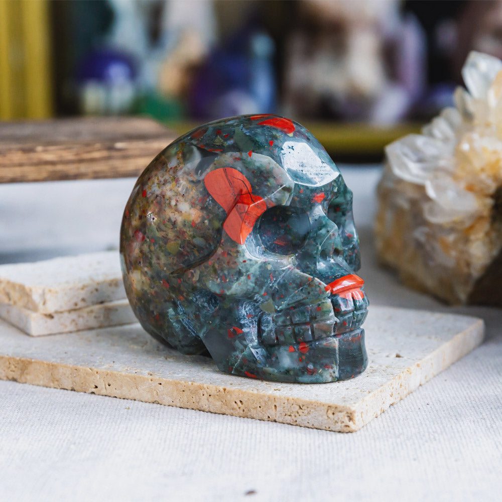 2.5" Africa Blood Stone Skull