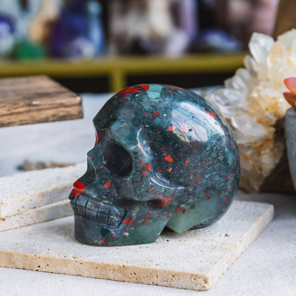 2.5" Africa Blood Stone Skull