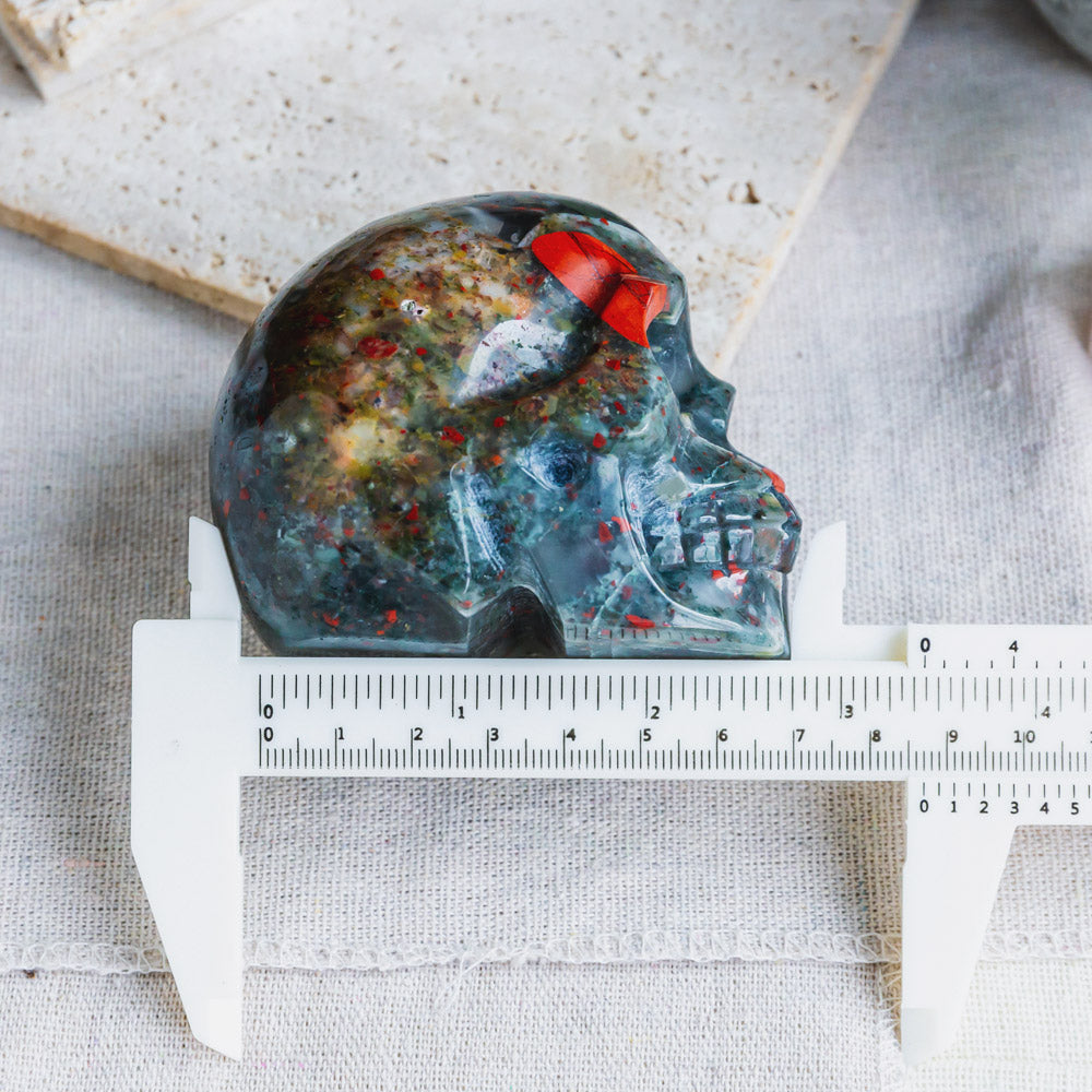 2.5" Africa Blood Stone Skull