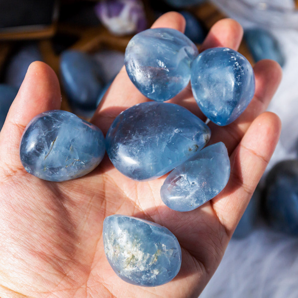 Blue Fluorite Tumbled Stone