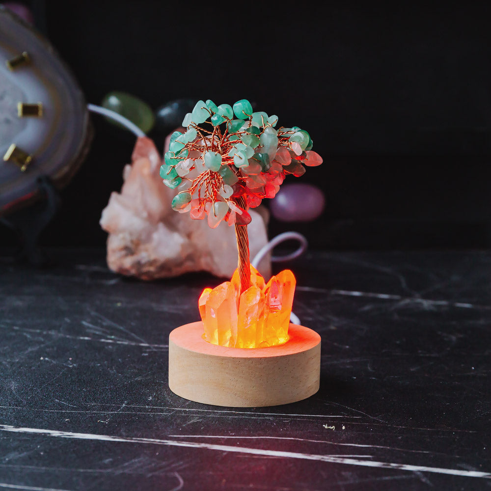 Chips Tree With Clear Quartz Lamp Collection