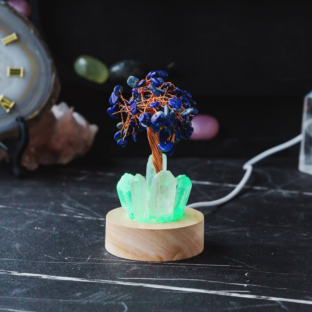 Chips Tree With Clear Quartz Lamp Collection