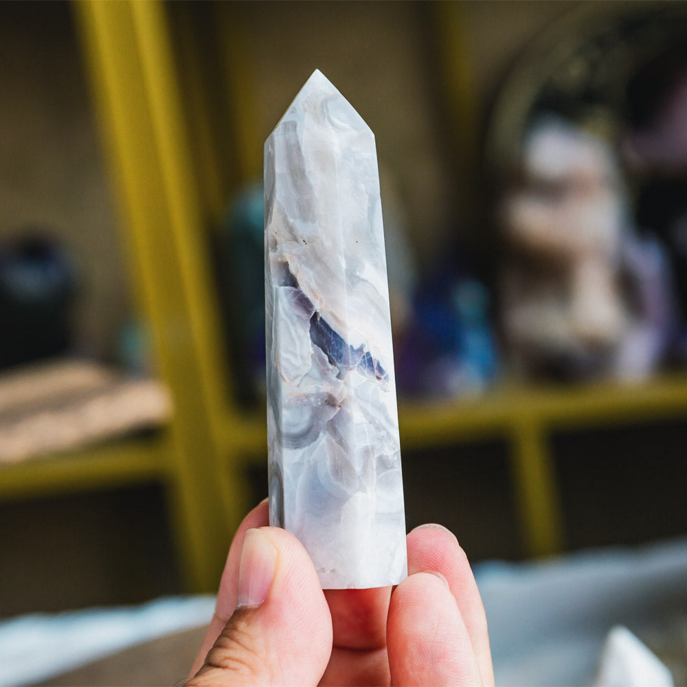 White Crazy Lace Agate Point