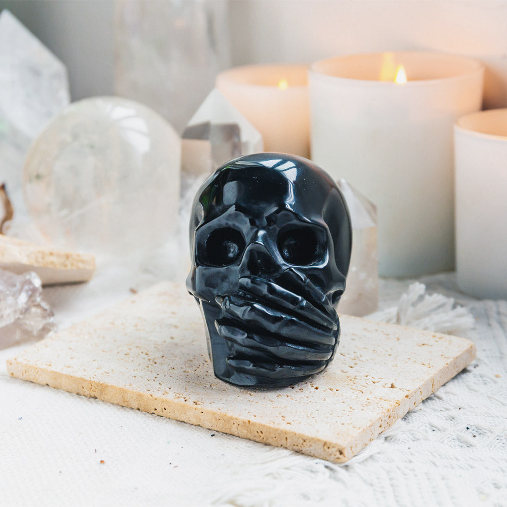 Black Obsidian Skull