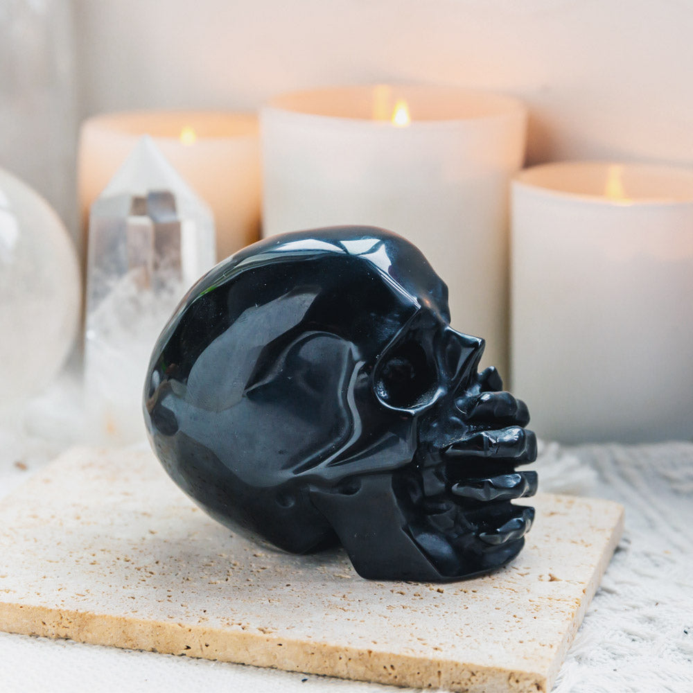 Black Obsidian Skull