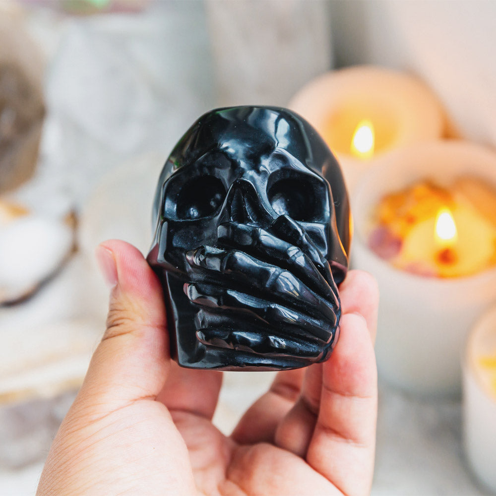 Black Obsidian Skull