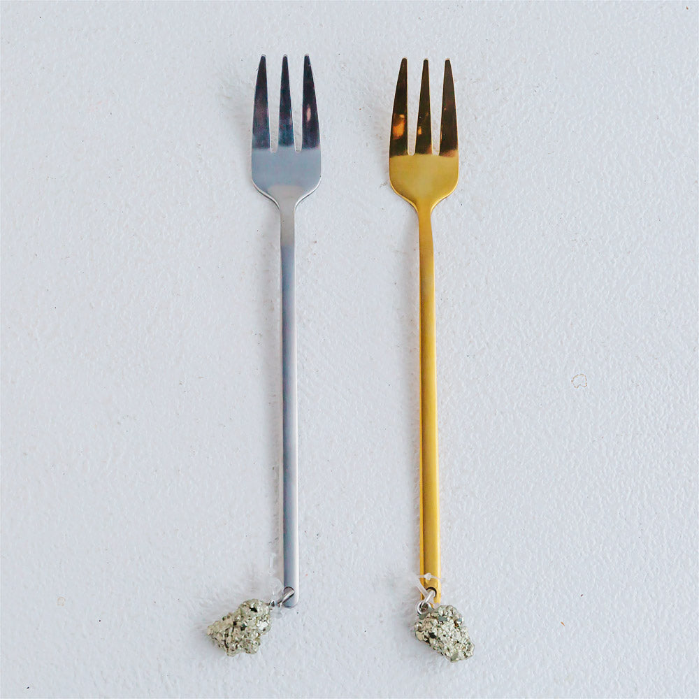 Creative Natural Crystal Hanging Coffee Fork And Spoon Set