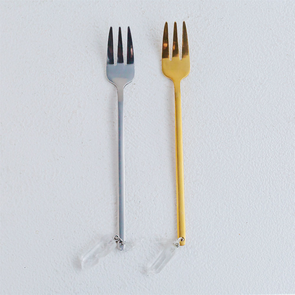 Creative Natural Crystal Hanging Coffee Fork And Spoon Set