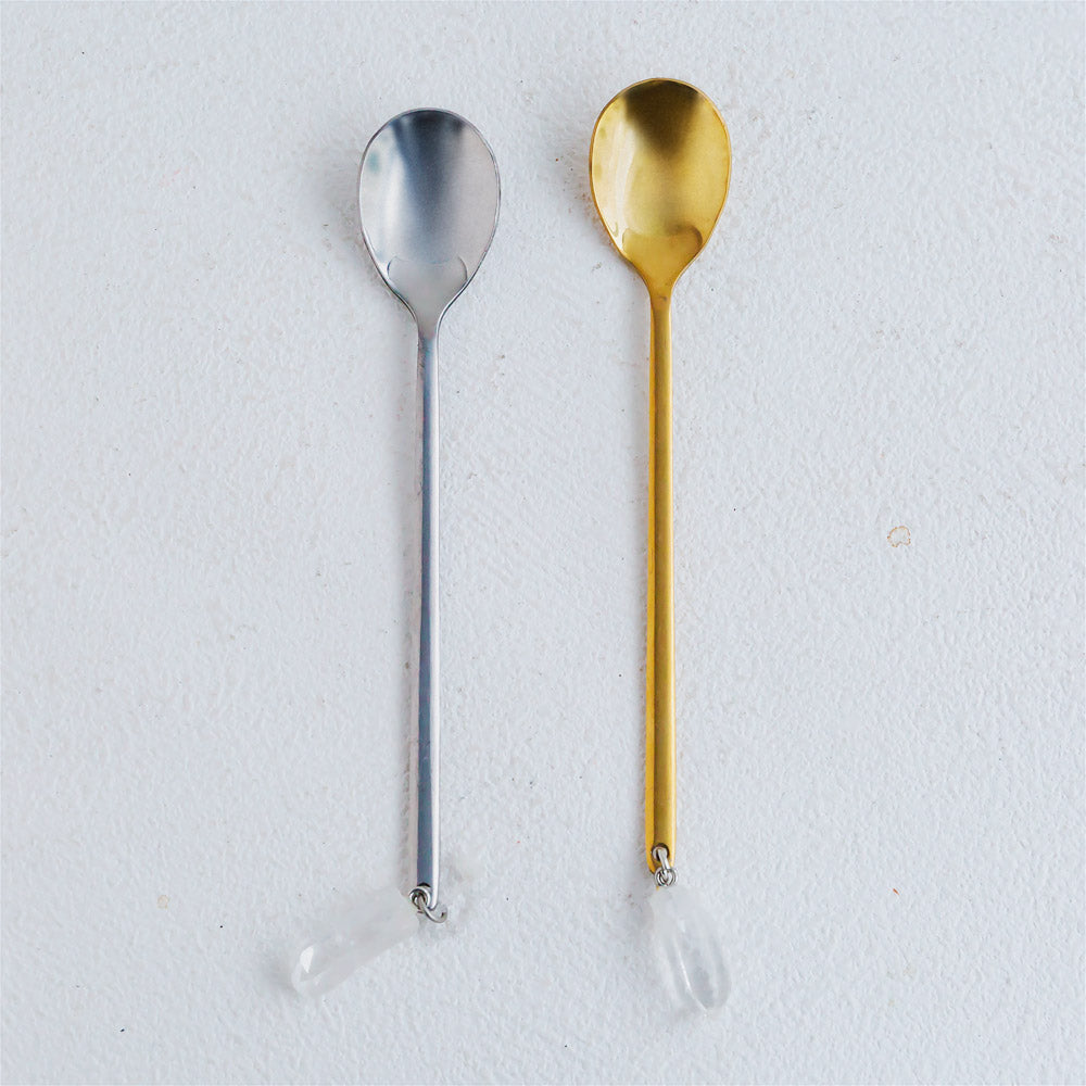 Creative Natural Crystal Hanging Coffee Fork And Spoon Set