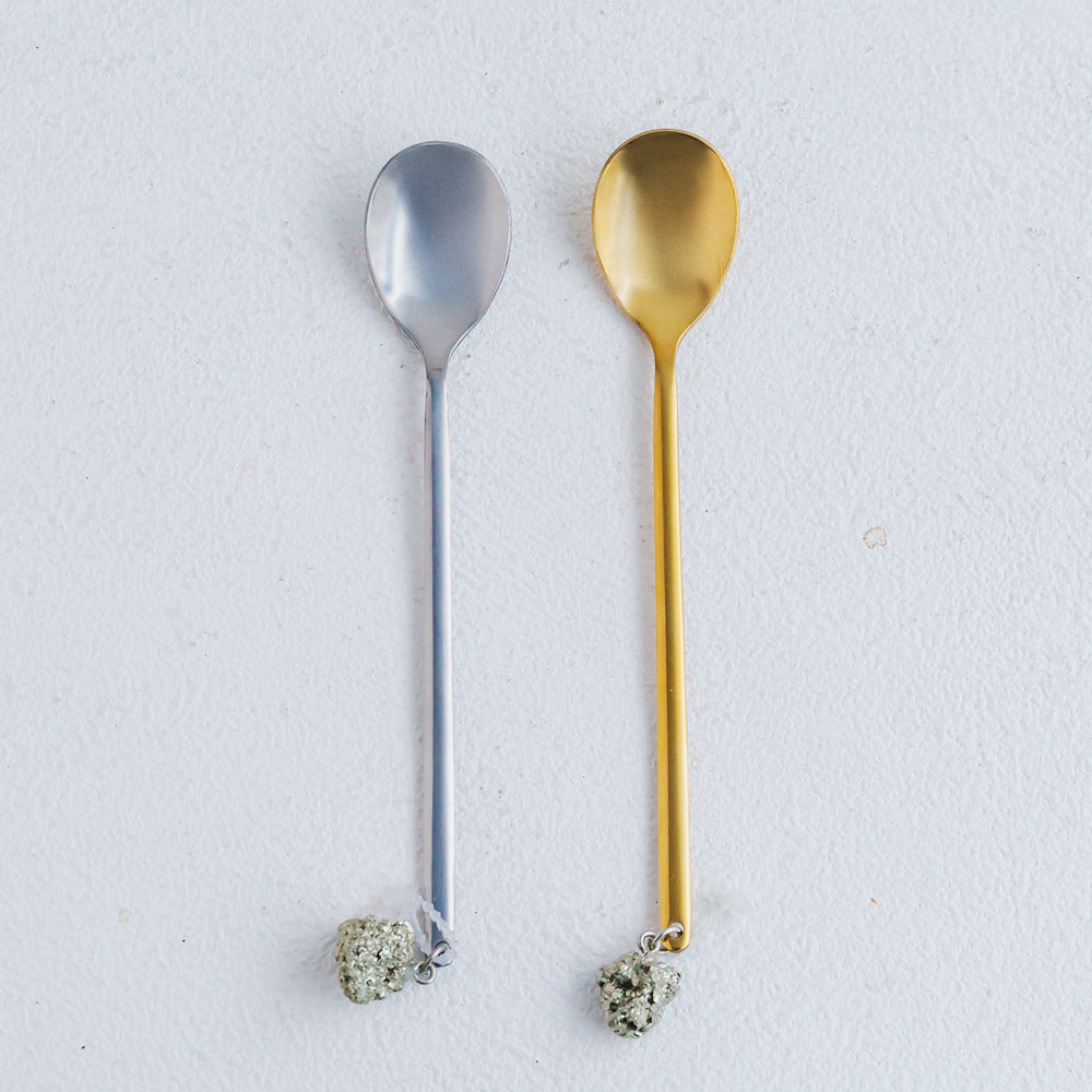 Creative Natural Crystal Hanging Coffee Fork And Spoon Set