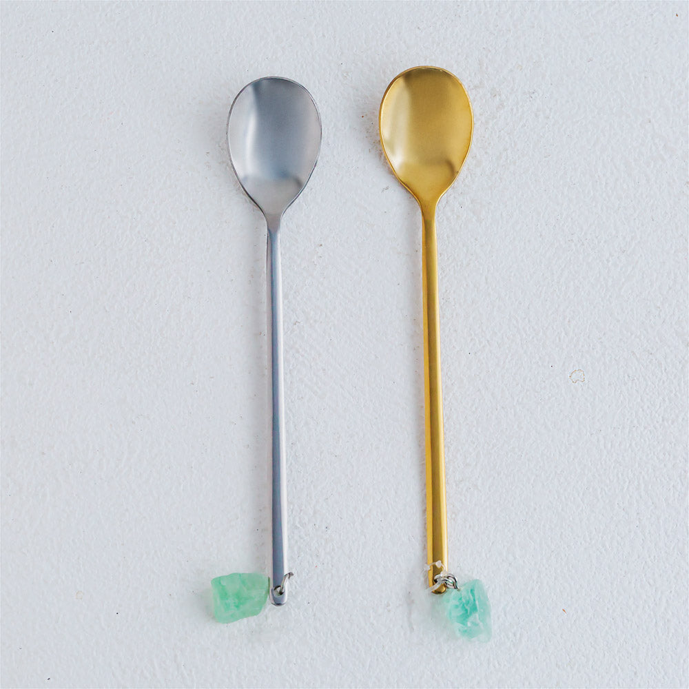 Creative Natural Crystal Hanging Coffee Fork And Spoon Set