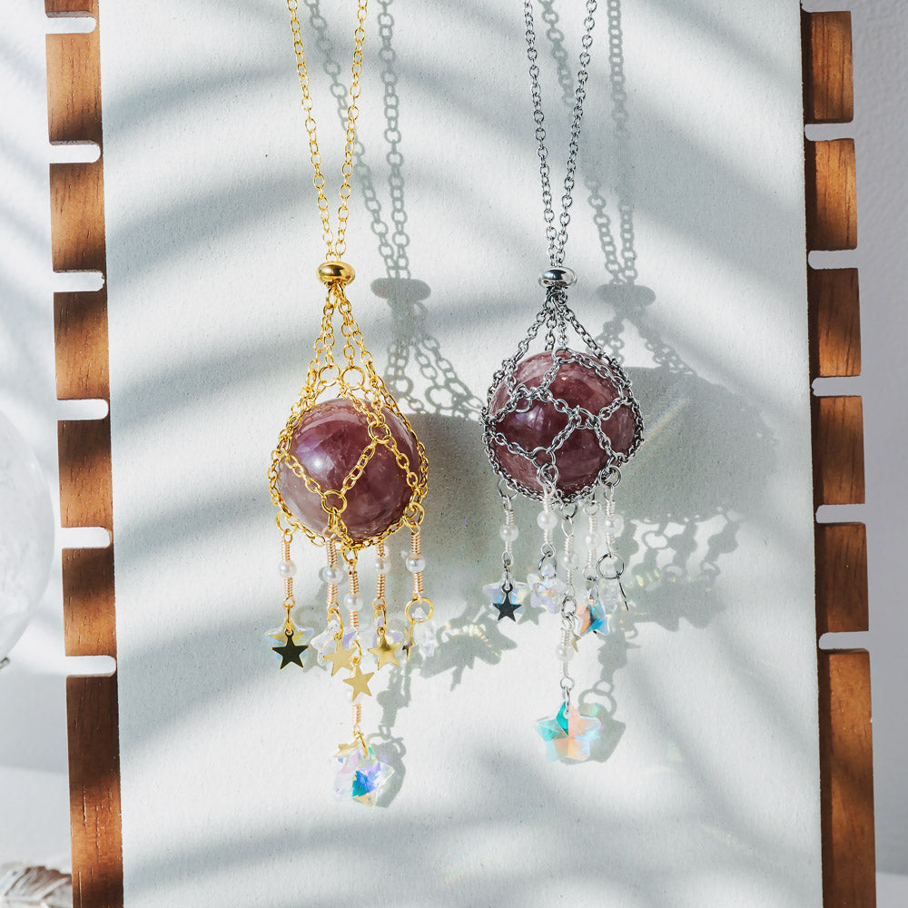 Interchangeable Crystal Sphere Pendulum Pendant