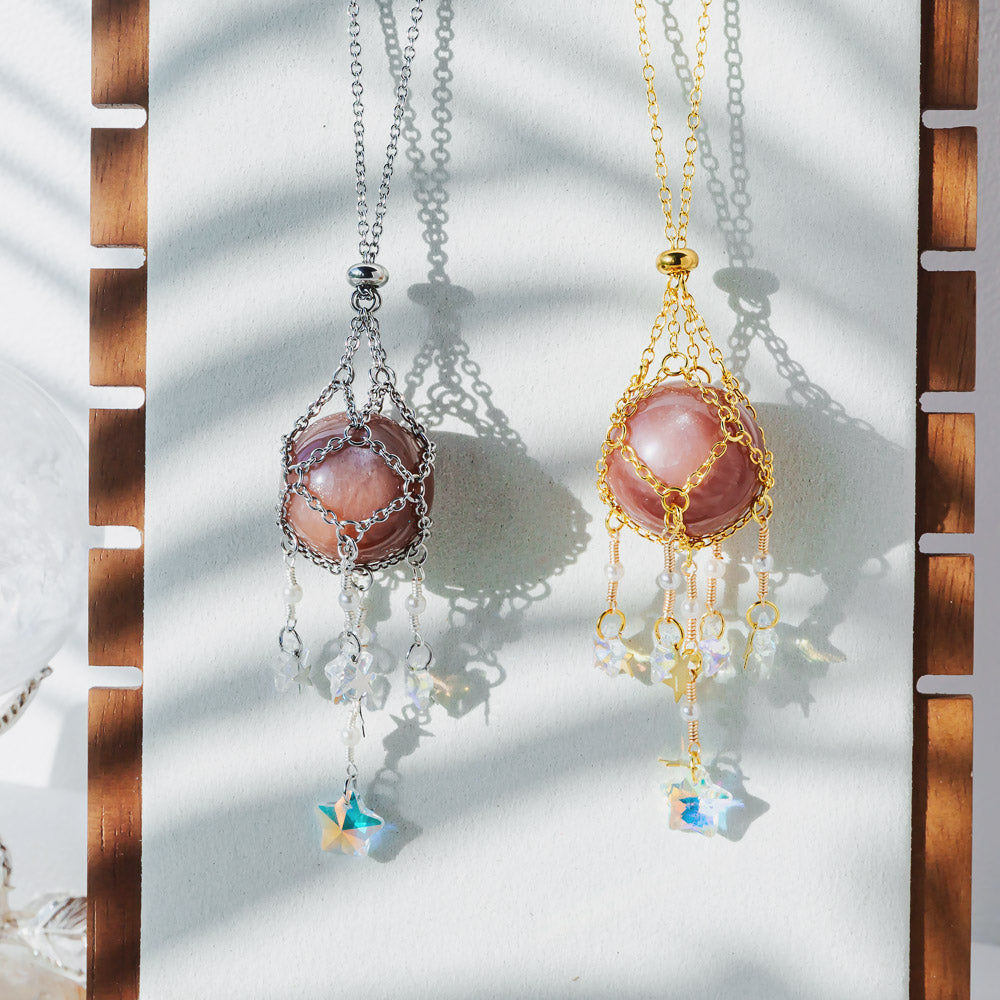 Interchangeable Crystal Sphere Pendulum Pendant