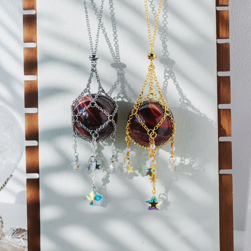 Interchangeable Crystal Sphere Pendulum Pendant