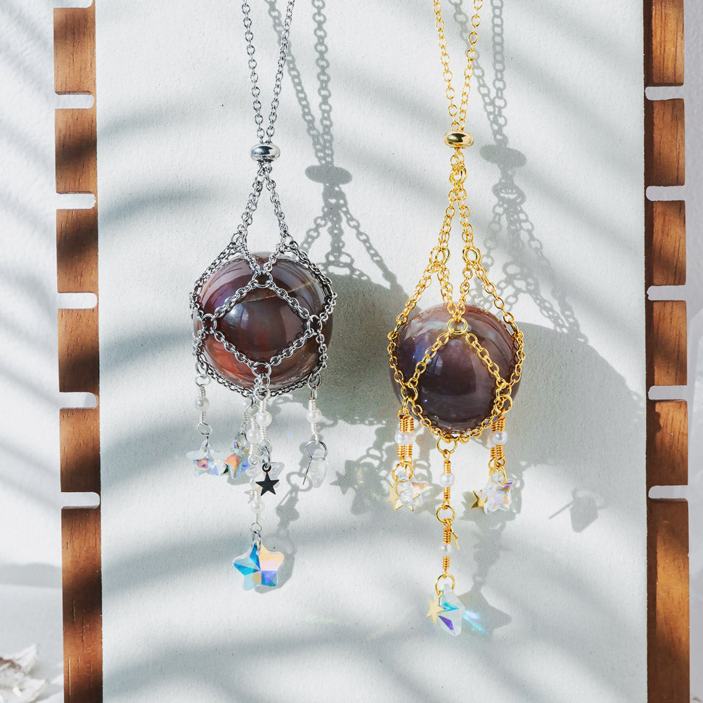 Interchangeable Crystal Sphere Pendulum Pendant