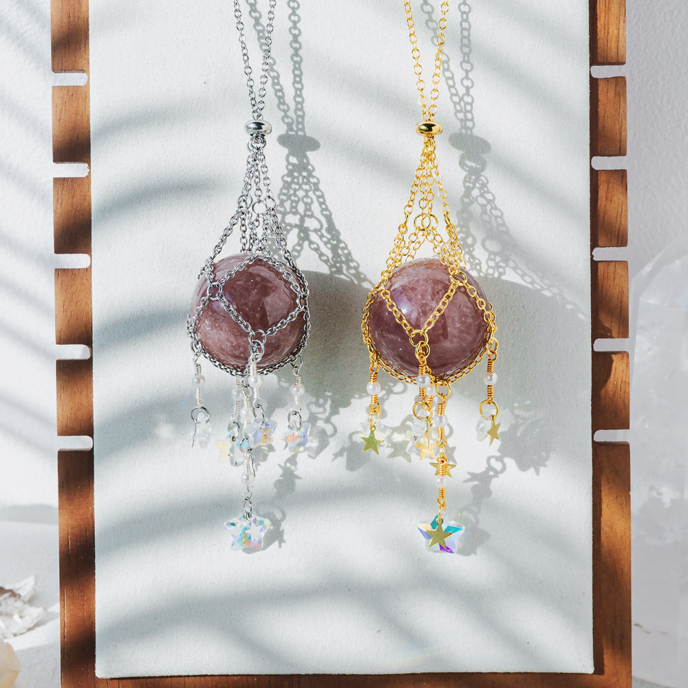 Interchangeable Crystal Sphere Pendulum Pendant