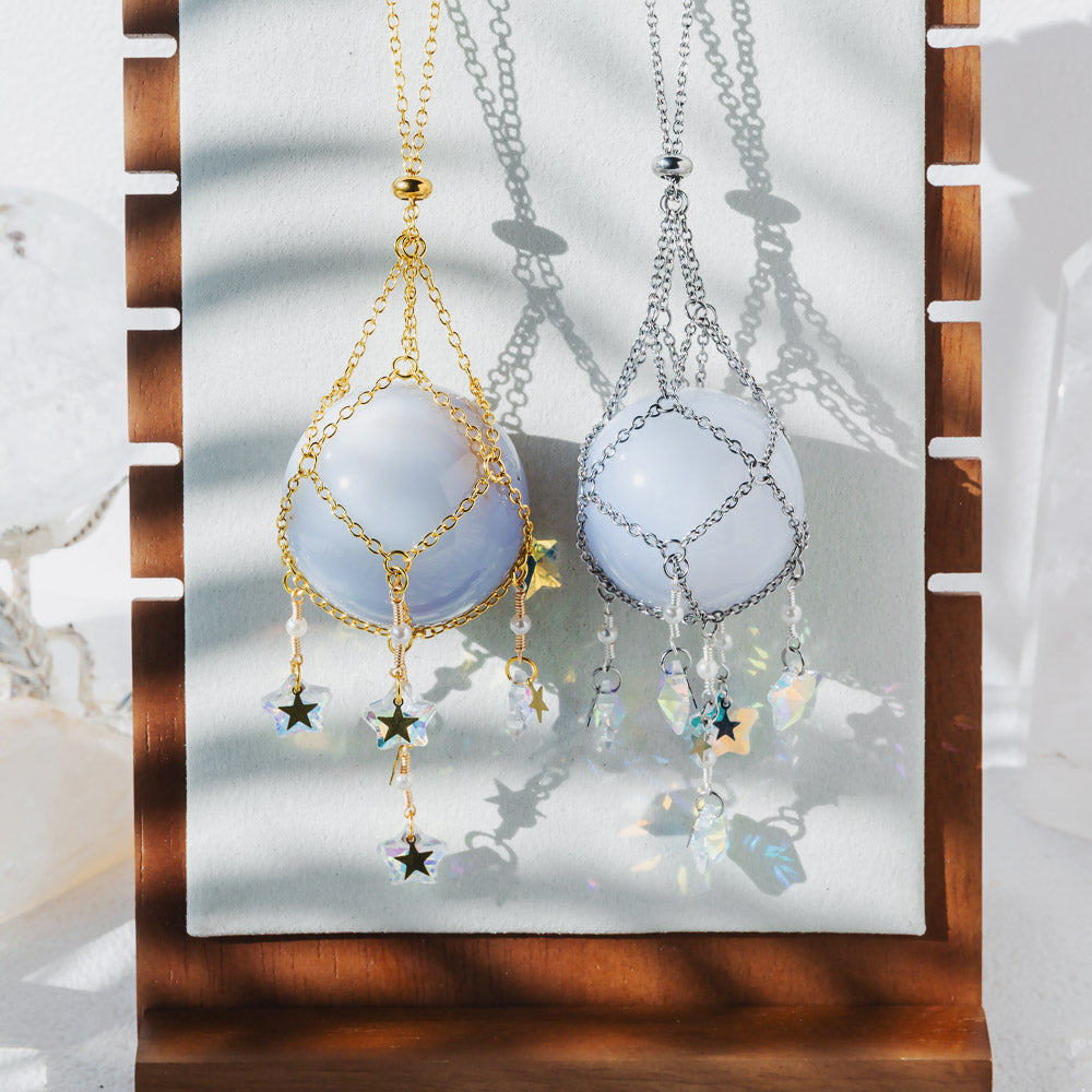 Interchangeable Crystal Sphere Pendulum Pendant