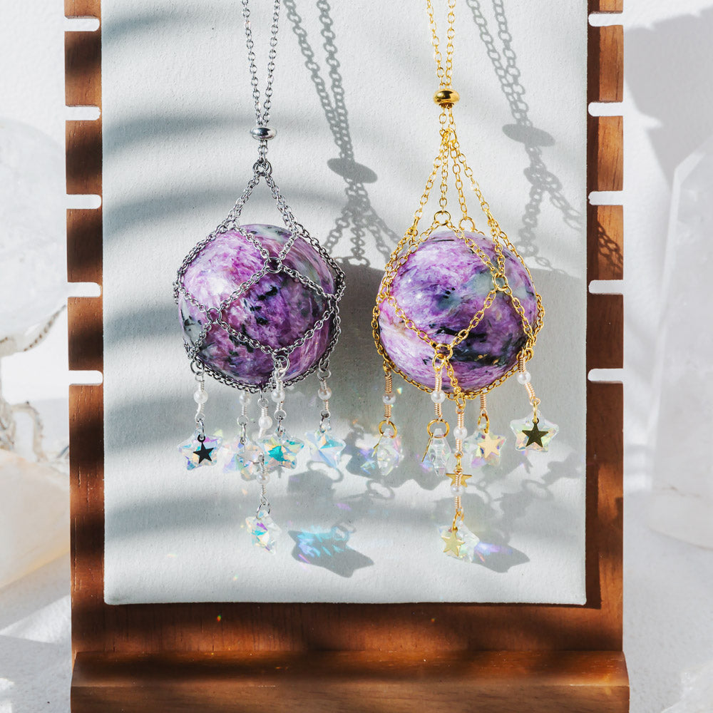 Interchangeable Crystal Sphere Pendulum Pendant