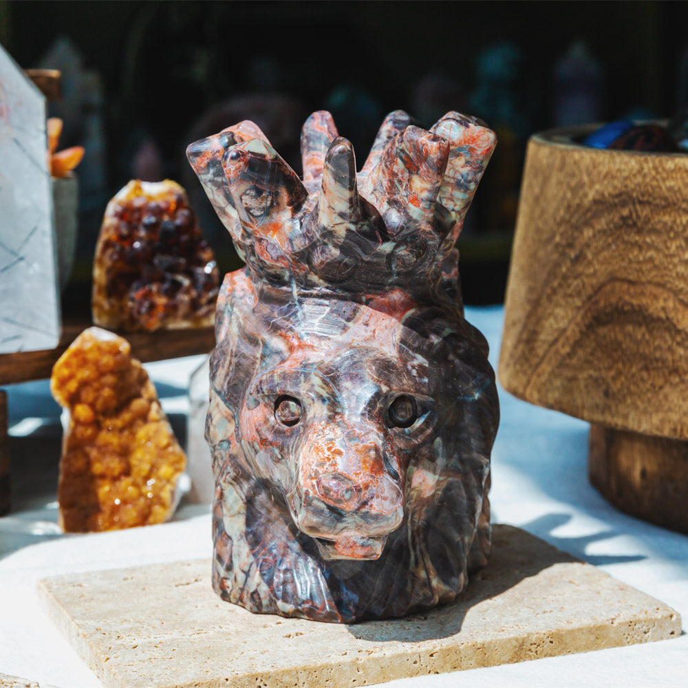 Indonesia Jasper Lion Head