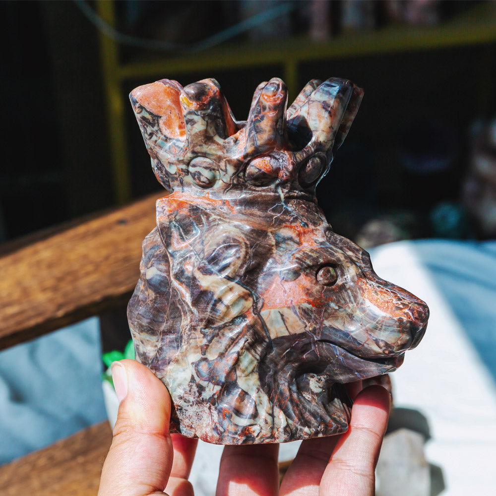 Indonesia Jasper Lion Head