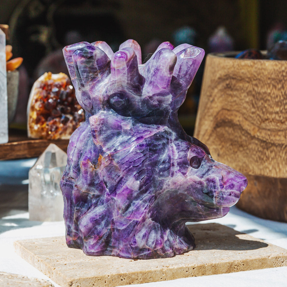 Dream Amethyst Lion Head