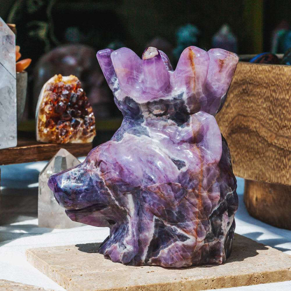 Dream Amethyst Lion Head