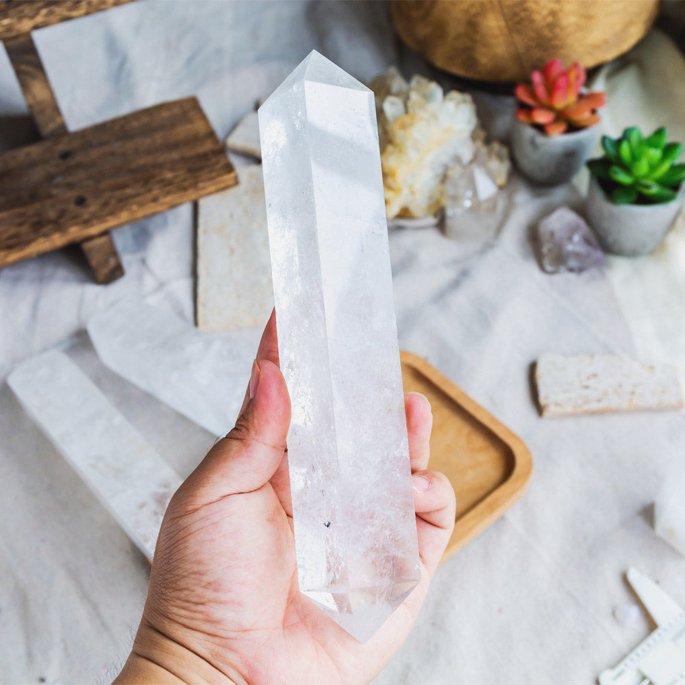 Clear Quartz Tower With Double Point