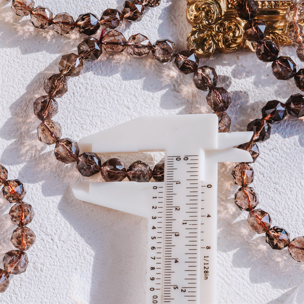 Smoky Quartz Diamond Face Bracelet