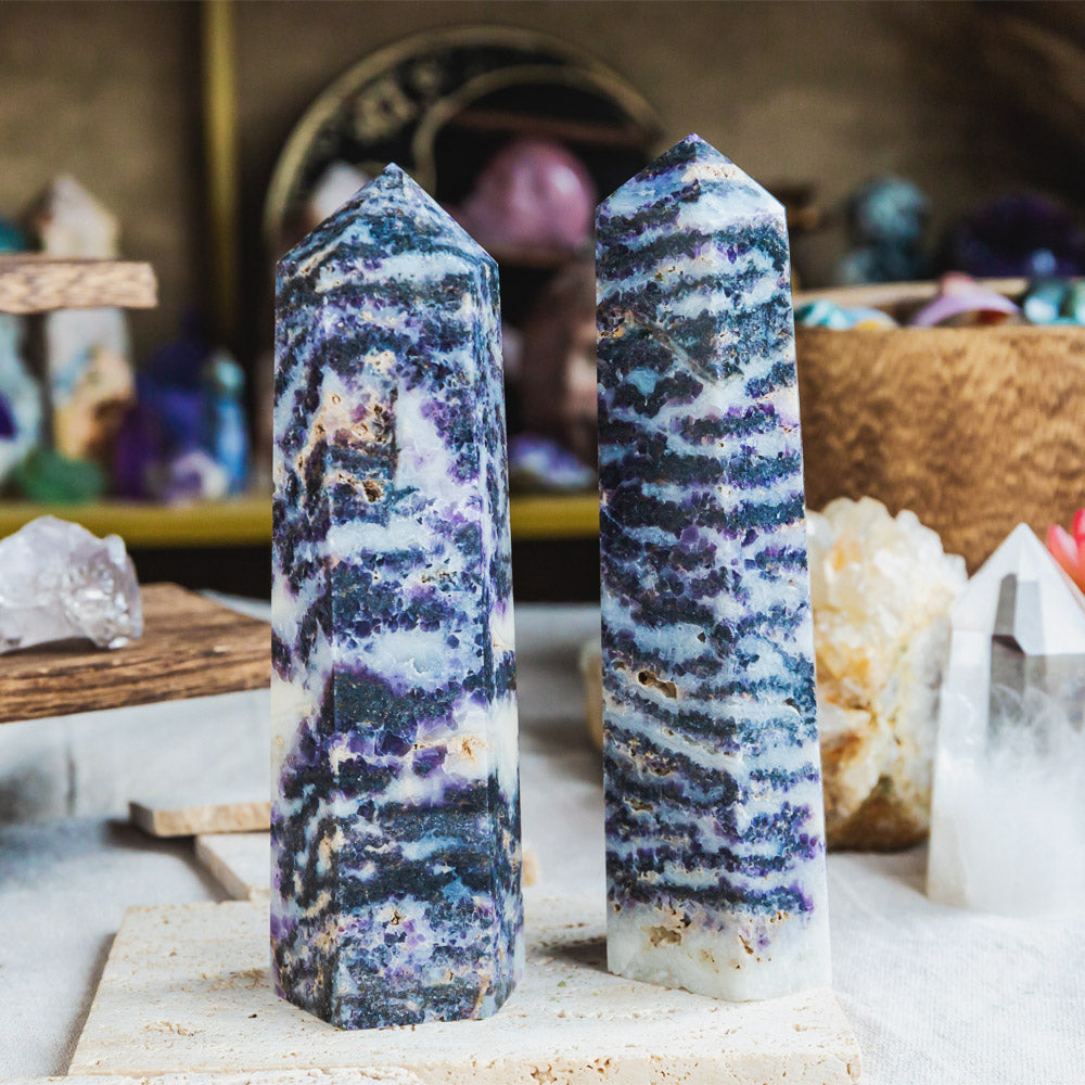 Purple Zebra Jasper Tower