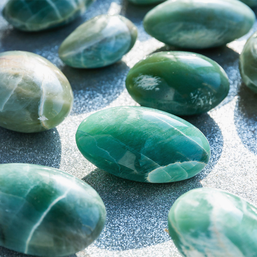 Green Moonstone Palm Stone