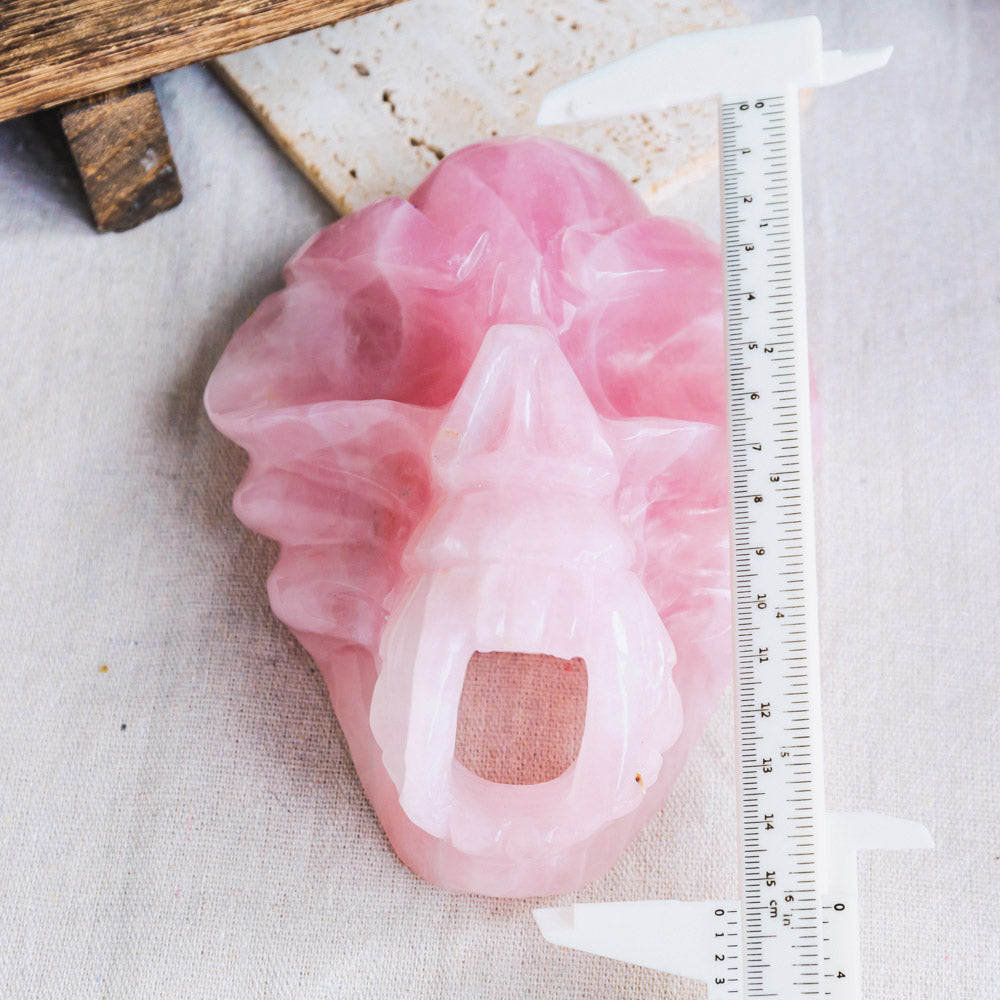 Rose Quartz Musk Skull