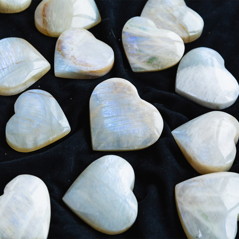 White Moonstone Heart