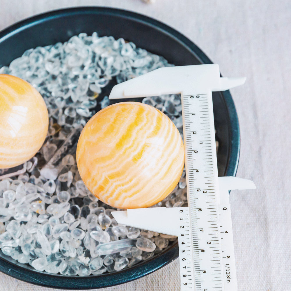 Banding Orange Calcite Sphere