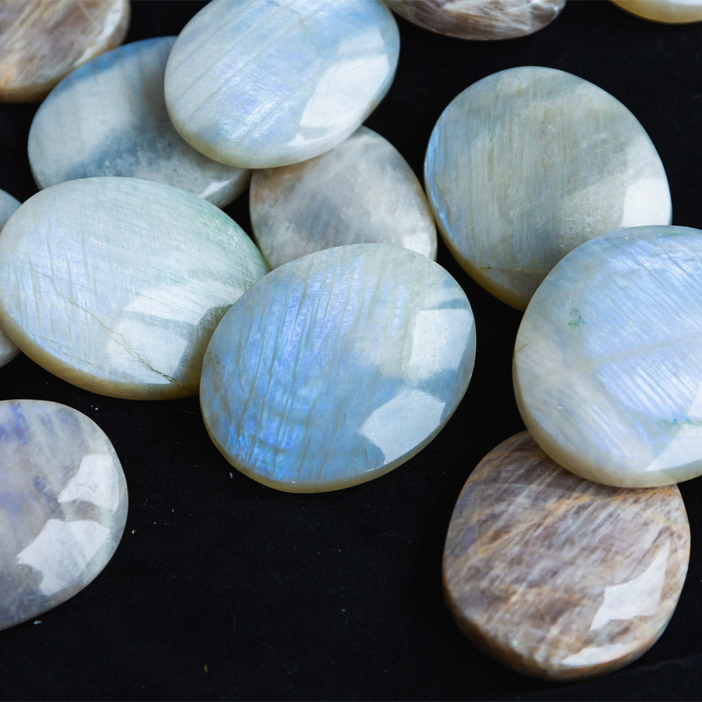 White Moonstone Palm Stone