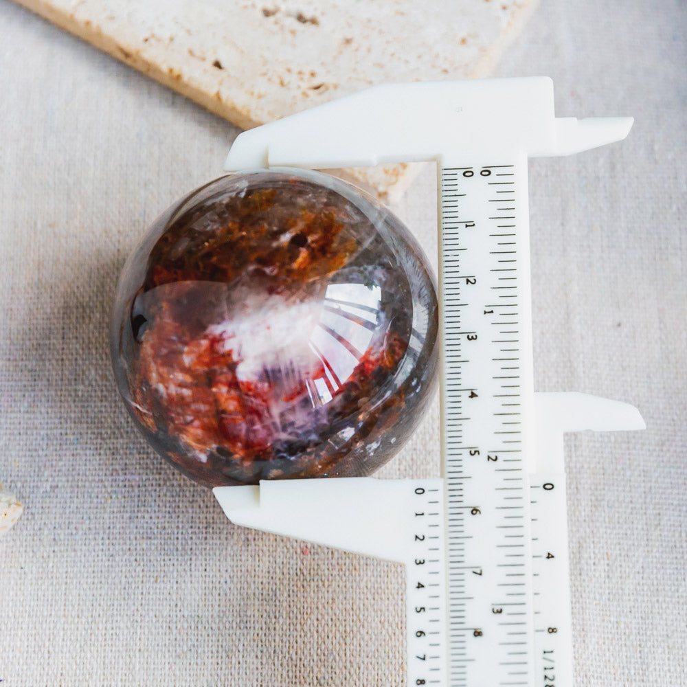 Smoky Quartz With Red Hematoid Sphere