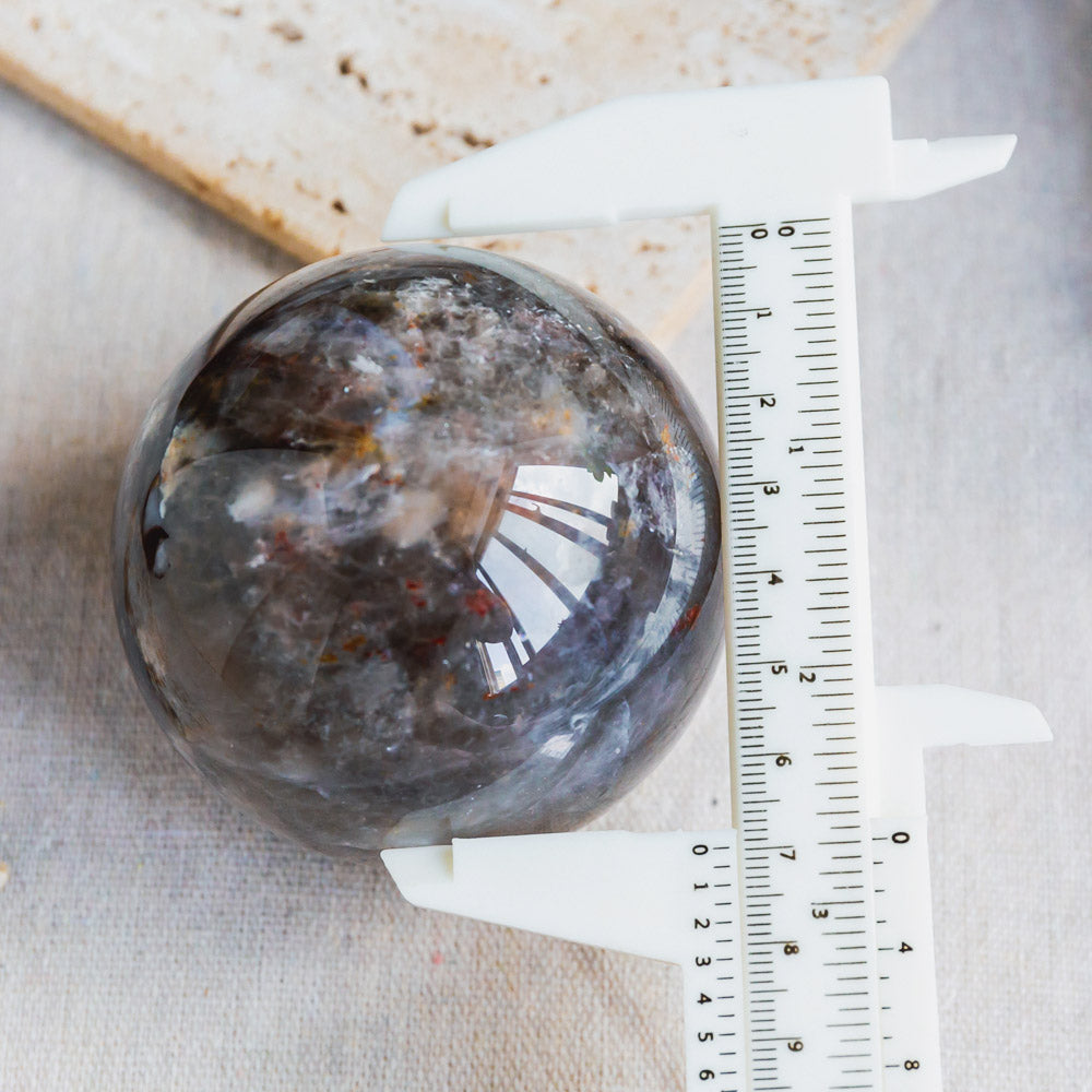 Smoky Quartz With Red Hematoid Sphere