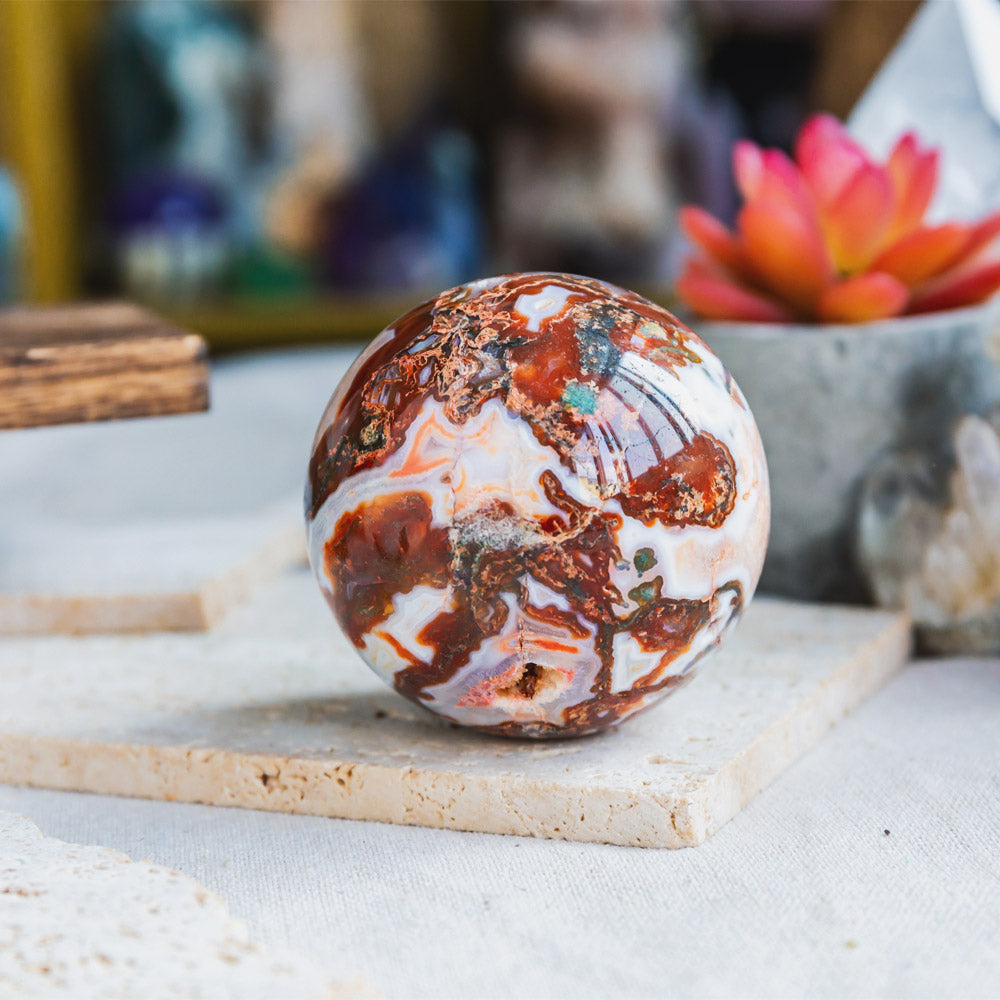 Red Moss Agate Sphere