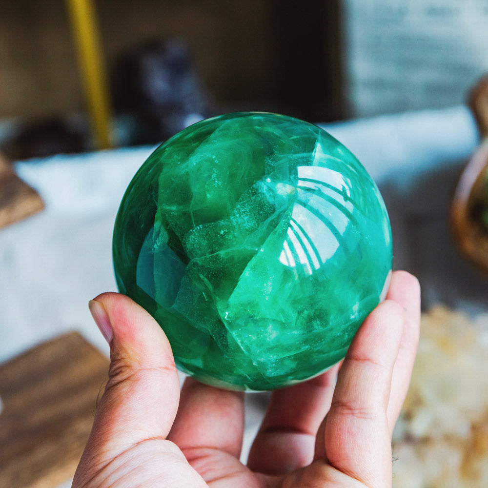 Green Fluorite Sphere