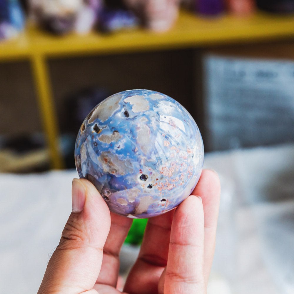 Blue Flower Agate Sphere