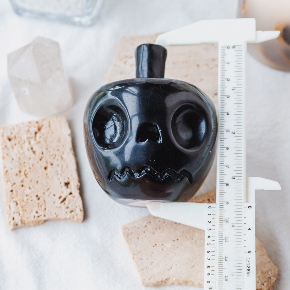 Black Obsidian Apple Skull