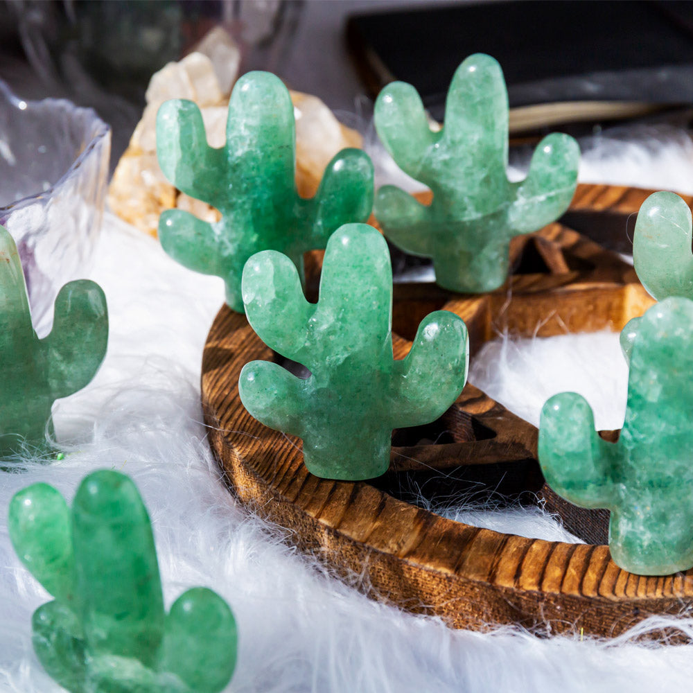 Green Strawberry Quartz Cactus