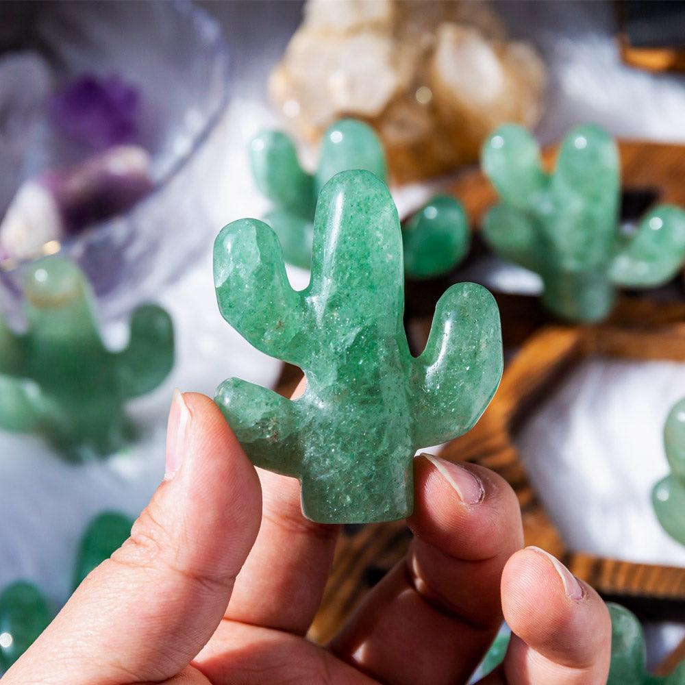 Green Strawberry Quartz Cactus