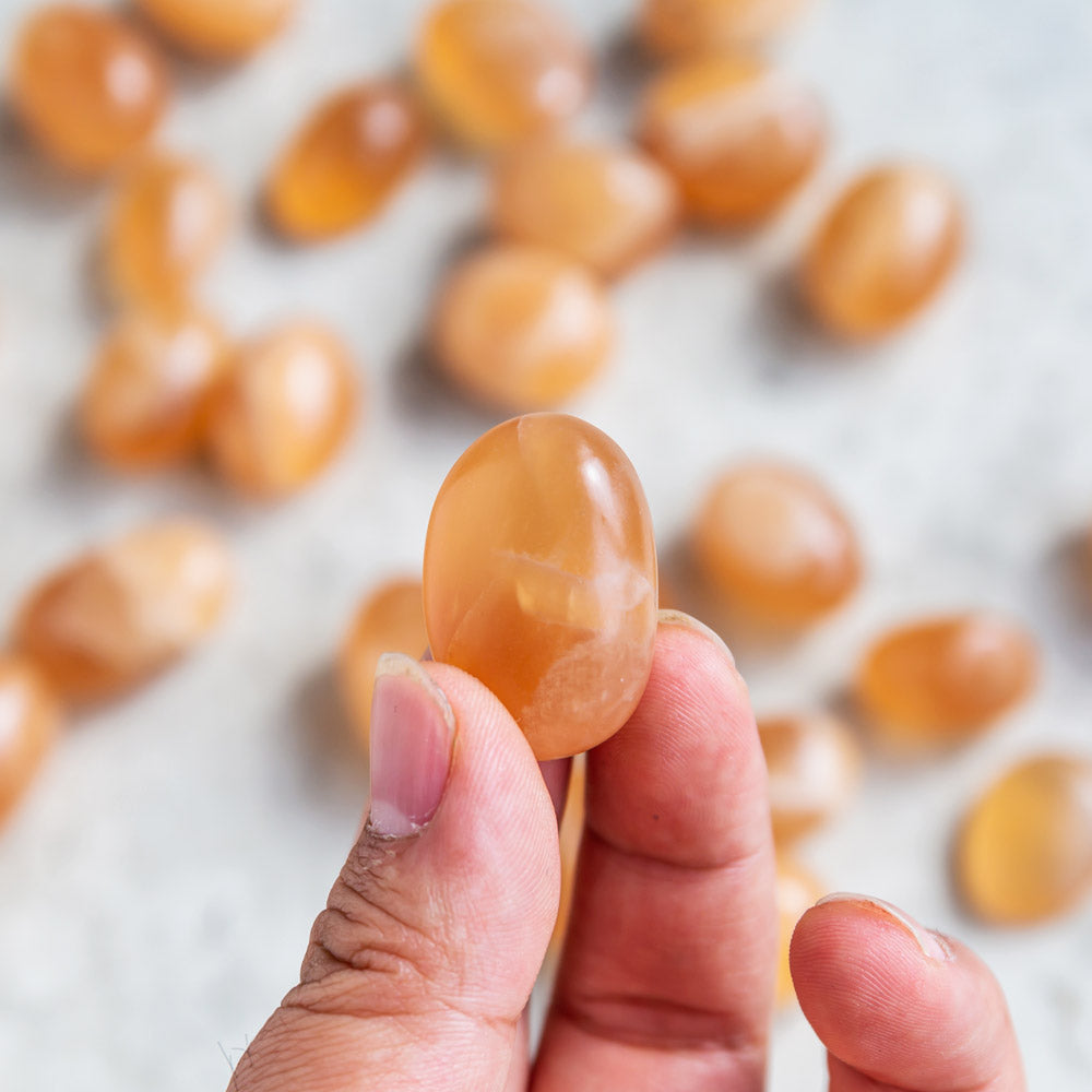 Amber Calcite Tumbled  Stone